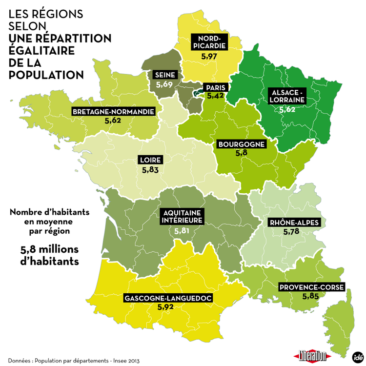 Carte de liberation.fr : suppression de la moitié des régions.