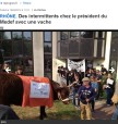 « Meuhdef » : des intermittents et une vache occupent l’entreprise du président du Medef Rhône
