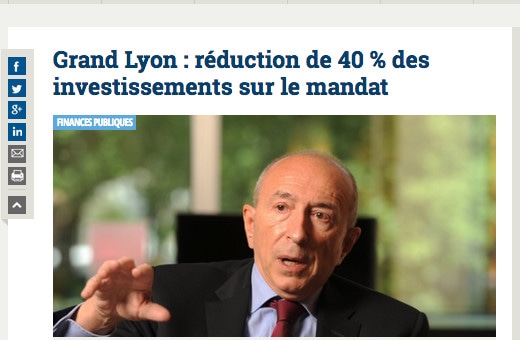 Grand Lyon : Gérard Collomb baissera les investissements de 40% sur la prochaine mandature