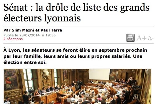 Élections sénatoriales à Lyon : ma femme, ma soeur et mon salarié…