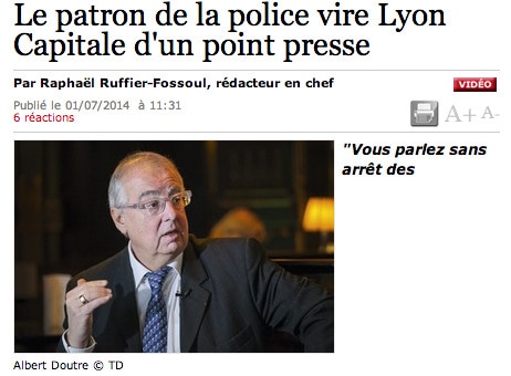 Le patron de la police lyonnaise : « Partez, je ne veux plus parler aux journalistes de Lyon Capitale »