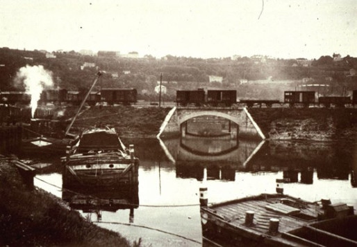 Ancienne gare d'eau de Perrache, vers 1890 © Jules Sylvestre / Service Régional de l'Inventaire de Rhône-Alpes