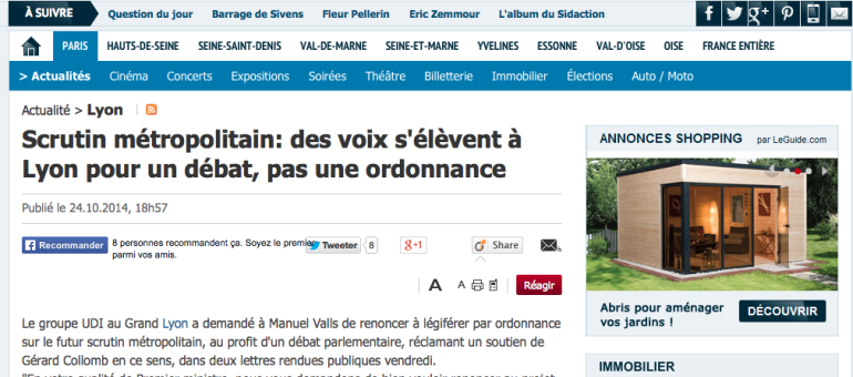 Métropole de Lyon : fronde contre le mode de scrutin
