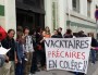 Rassemblement de d'une vingtaine de vacataires devant les bureaux de la direction de l'université Lyon 2 le 8 octobre 2014 ©DR