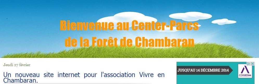 Capture d'écran de l'association "Vivre en Chambaran", constituée d'habitants de Royan convaincus par le projet de Center Parc.