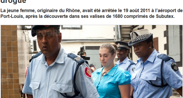 Aurore Gros-Coissy condamnée à 20 ans de prison pour trafic de subutex à Maurice