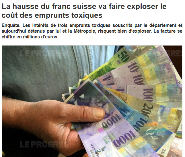 Pour la Métropole de Lyon, la note salée des emprunts toxiques après la hausse du franc suisse