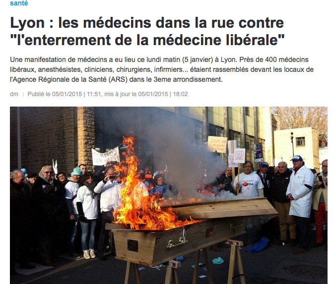 Les médecins ont manifesté à Lyon ce lundi 5 janvier.