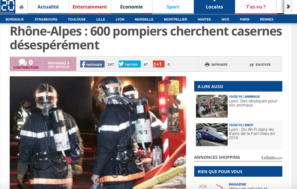 En Rhône-Alpes, 600 pompiers à la recherche de casernes