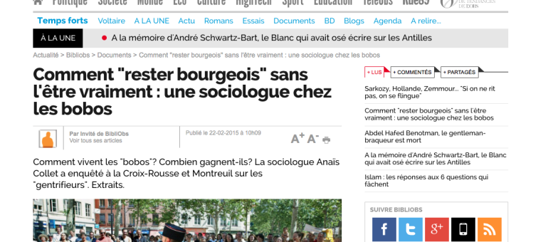Les « bobos » ou la gentrification de la Croix-Rousse, à Lyon, dans un bouquin de socio