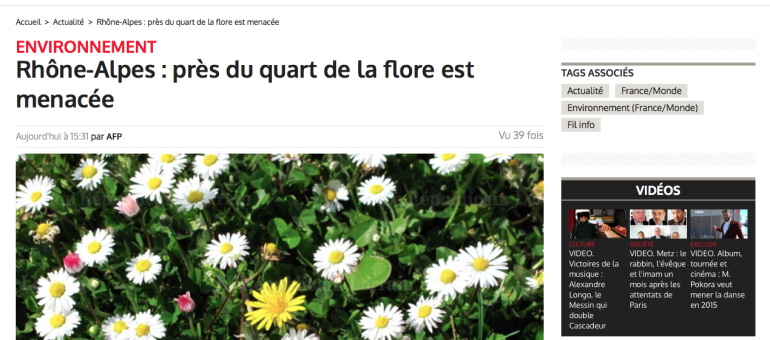 La flore menacée : “cela se passe en Rhône-Alpes, à côté de chez nous !”