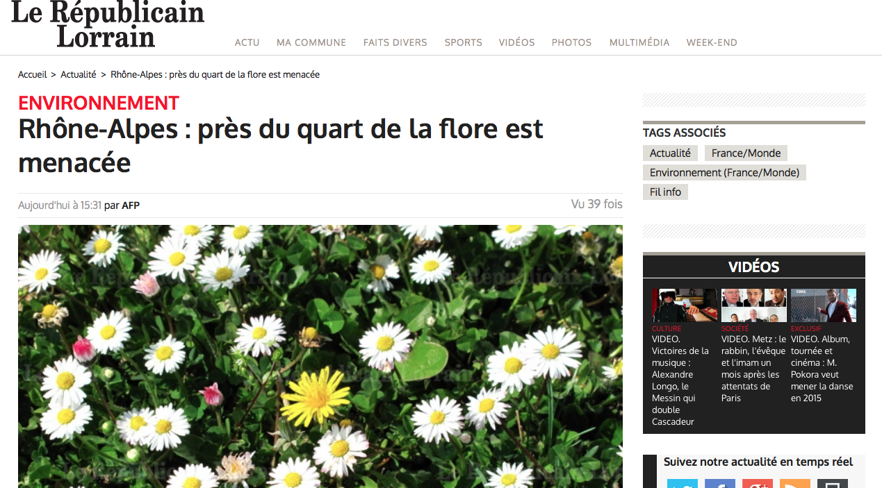 La flore menacée : « cela se passe en Rhône-Alpes, à côté de chez nous ! »
