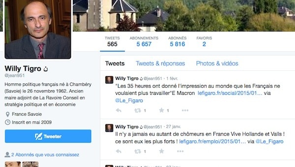 Sur Twitter, Etienne se fait usurper sa Tête