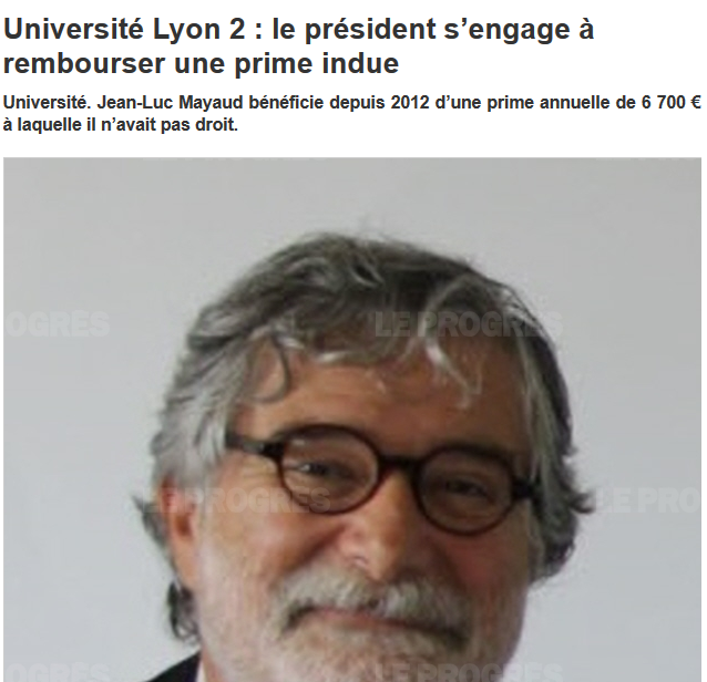 Le président de l’Université Lyon 2 s’engage à rembourser sa prime indue