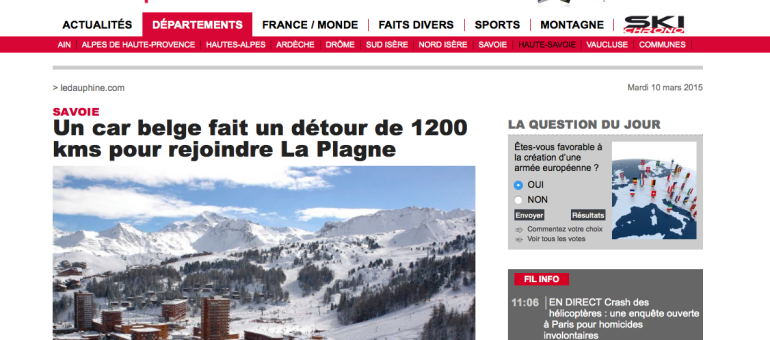 Histoire belge : un car fait un détour de 1200 kilomètres pour rejoindre La Plagne