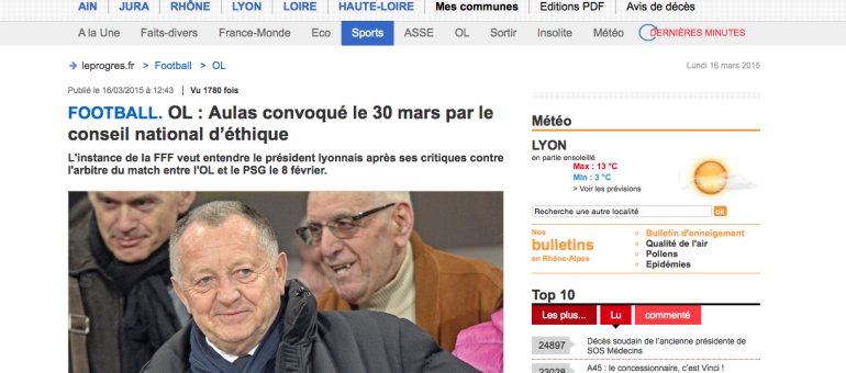 Jean-Michel Aulas convoqué par le conseil d’éthique de la FFF pour ses tweets