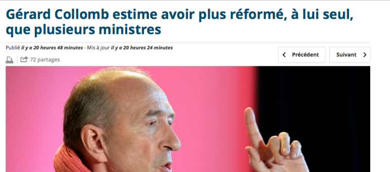 Réformes : Gérard Collomb se trouve plus efficace que Hollande et son gouvernement