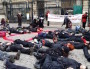 1er décembre 2015, die-in organisé par les associations de lutte contre le sida pour protester contre la politique de la préfecture du Rhône. ©LB/Rue89Lyon