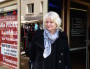 La maire sortante (PCF) Michèle Picard devant le local de campagne. ©LB/Rue89Lyon