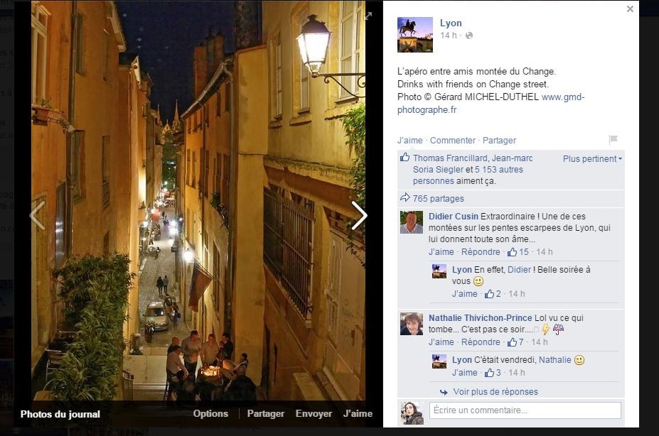 Capture d'écran de la page Facebook "Lyon".