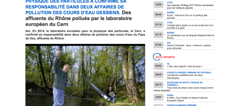 Le CERN responsable de pollutions dans des rivières de l’Ain