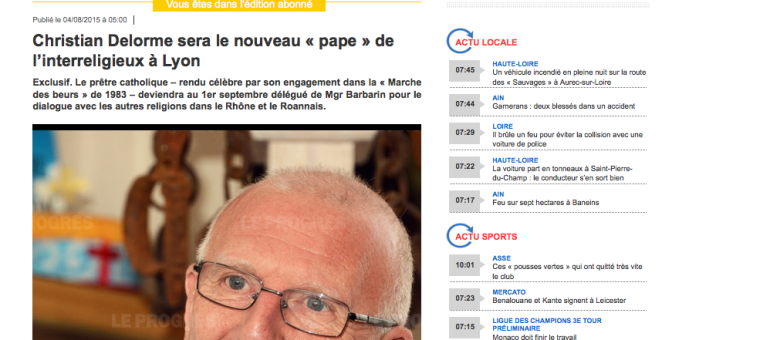 Le père Delorme en charge du dialogue interreligieux dans le Rhône