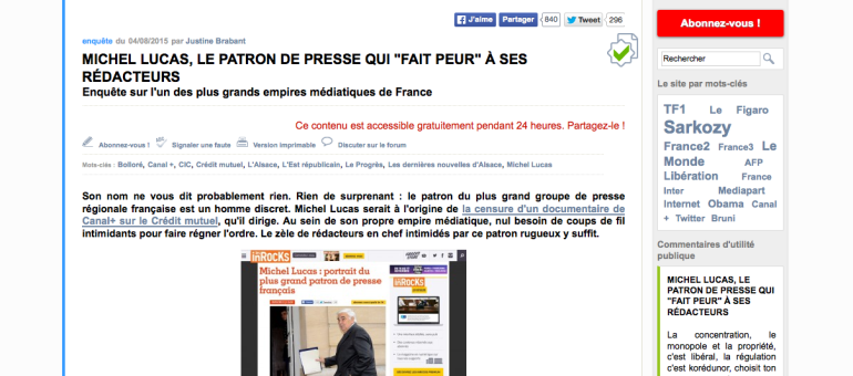 Michel Lucas, patron de presse autoritaire et censeur