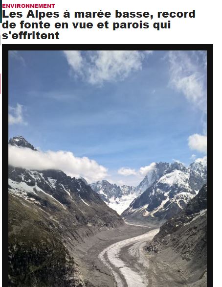 Dans les Alpes : fonte record des glaciers cet été