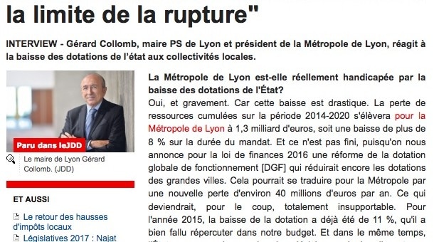 Pour Gérard Collomb, « les maires ne peuvent pas se dispenser d’une augmentation d’impôts »