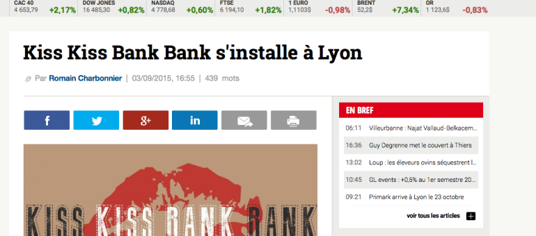 Un bureau de Kiss Kiss Bank Bank ouvre à Lyon