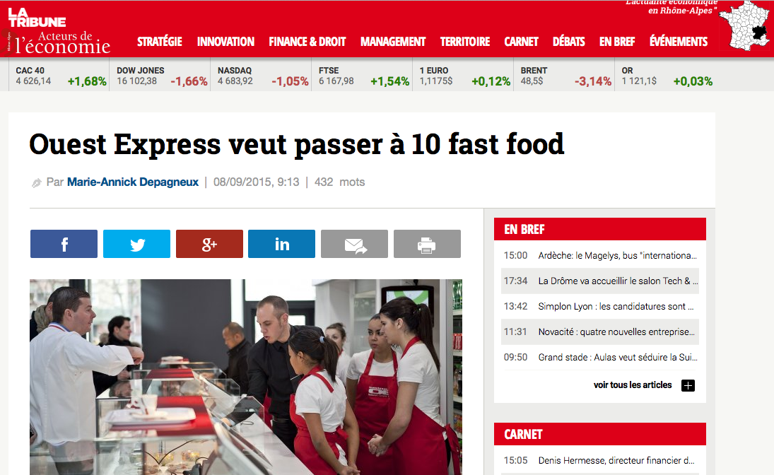 La branche fast-food de l’empire Bocuse veut s’étendre en France