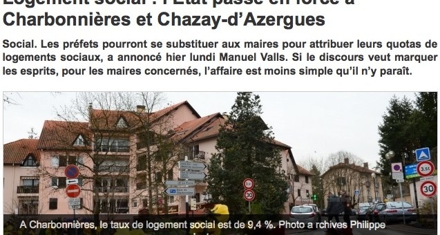 Sur la liste noire du Logement social, Charbonnières et Chazay-d’Azergues répondent à Manuel Valls
