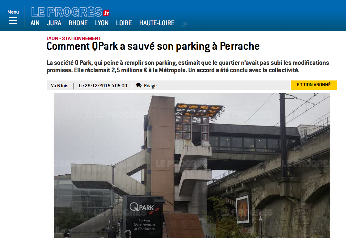Parking des Archives à Perrache : la Métropole va dédommager QPark