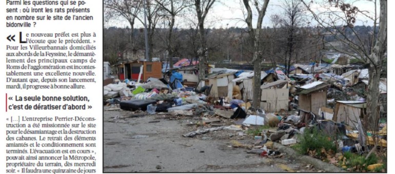 La presse locale et les rats dans les bidonvilles de Roms