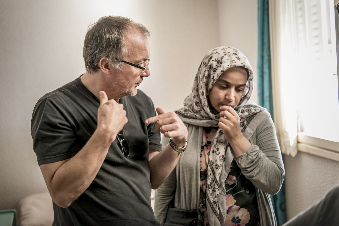 Soria Zeroual, alias "Fatima" avec le réalisateur Philippe Faucon. ©DR