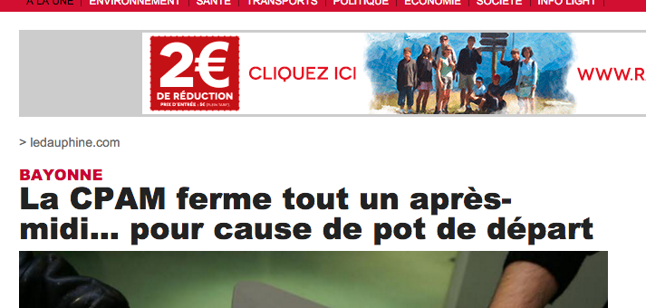 La CPAM de Bayonne fermée pour cause de… pot de départ