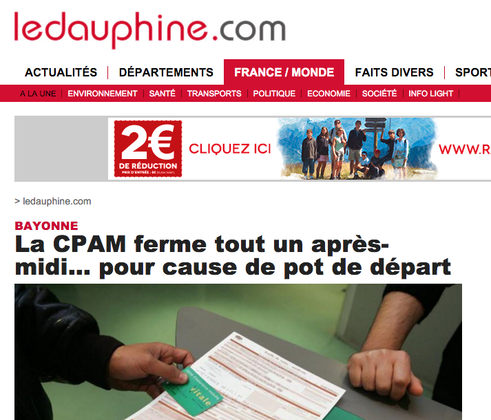 La CPAM de Bayonne fermée pour cause de… pot de départ