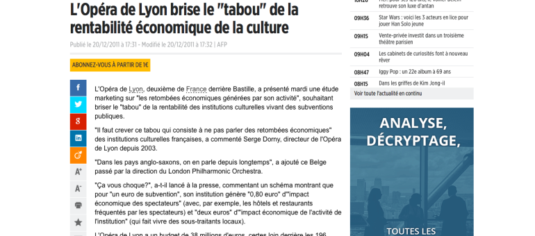 L’Opéra de Lyon voudrait casser l’image d’une « culture non rentable »