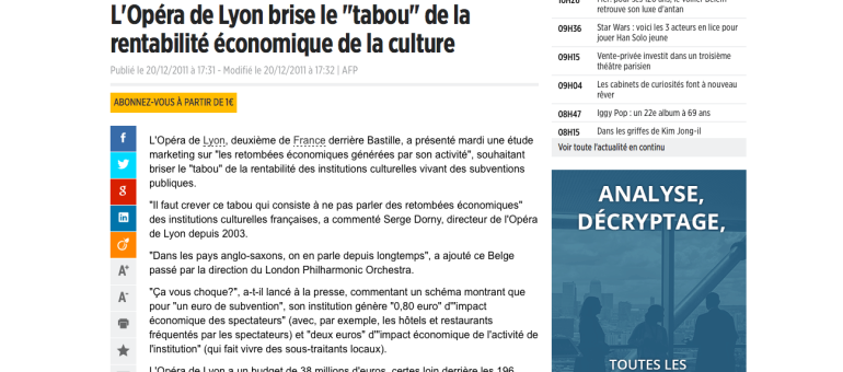 L’Opéra de Lyon voudrait casser l’image d’une « culture non rentable »