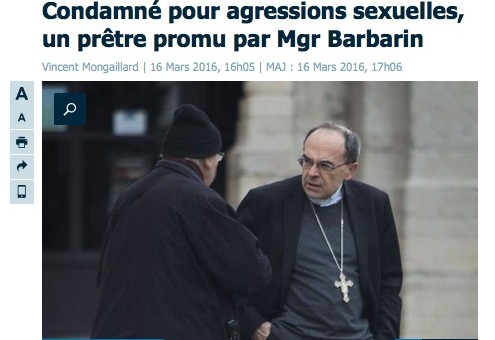 Condamné pour agressions sexuelles, un curé « promu » par le cardinal Barbarin à Lyon