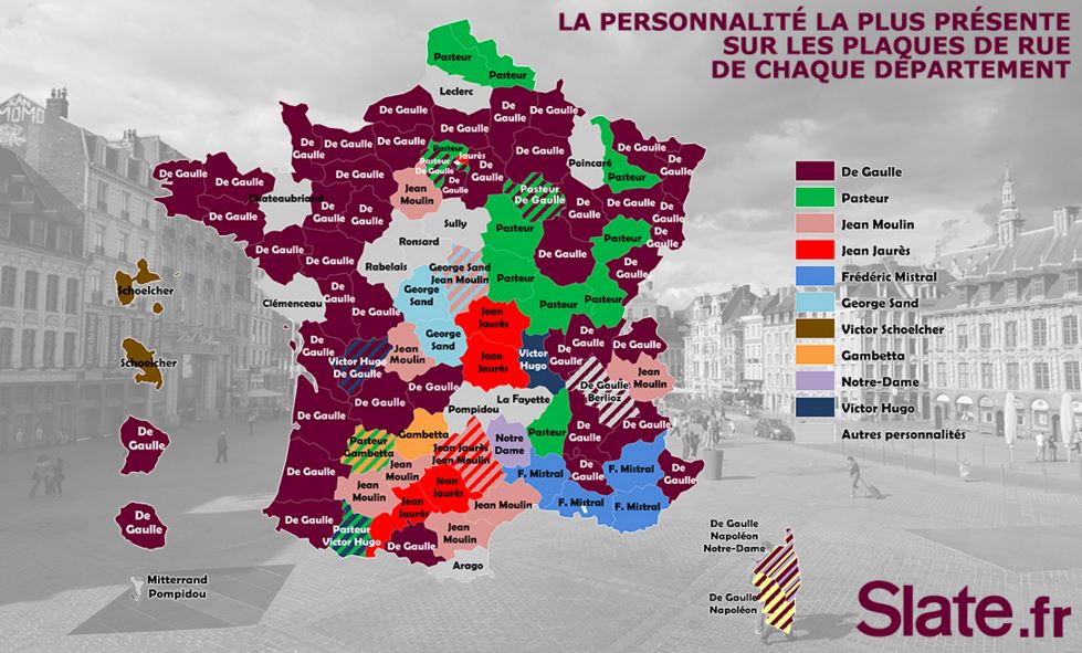 Quelles personnalités ont le plus de plaques de rue dans la région ?