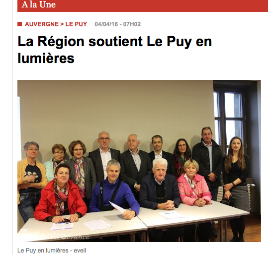 Laurent Wauquiez soutient un projet de mise en lumière du Puy-en-Velay avec 300 000 euros de la Région