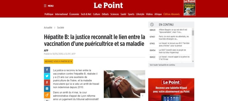 Hépatite B : le lien entre vaccination et déclenchement d’une maladie reconnu par la justice