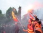 Les cheminots étaient en nombre le 2 juin dernier pour accueillir Emmanuel Macron à l'usine Arkema de Pierre-Bénite. ©SS/Rue89Lyon