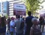 A l'appel des associations SCL et Alcaly, une soixantaine de personnes se sont rassemblées contre la participation de la Région au financement de l'A45. ©LB/Rue89Lyon