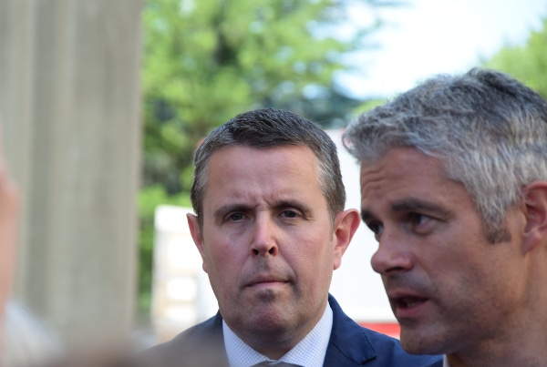 Laurent Wauquiez président de la région Auvergne Rhônes-Alpes et Patrice Verchére député (les républicains) de la 8 ème circonscription du Rhône crédits : SS/Rue89Lyon.