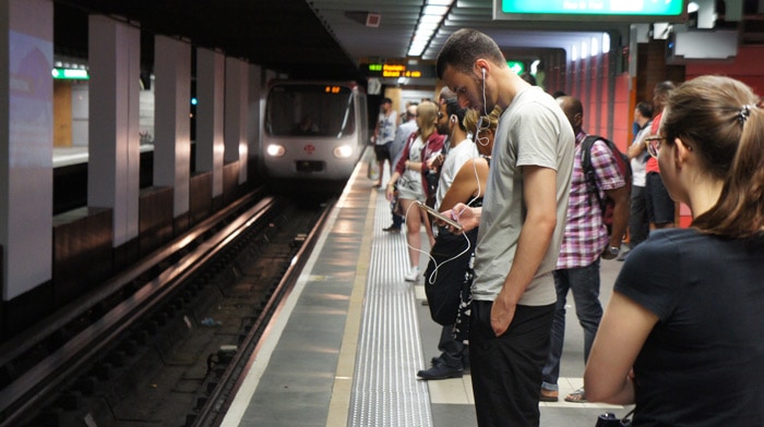 Station de métro à Lyon. crédit Romain Chevalier/Rue89Lyon