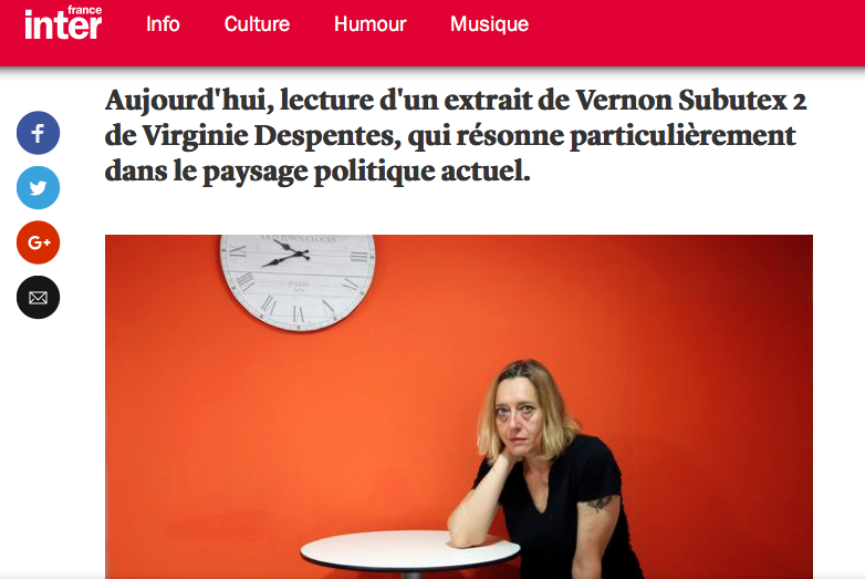 Écoutez la page 67 du roman Vernon Subutex, de Virginie Despentes