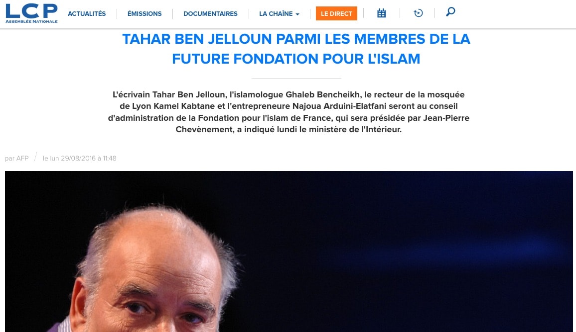 Kamel Kabtane au conseil d’administration de la Fondation pour l’islam