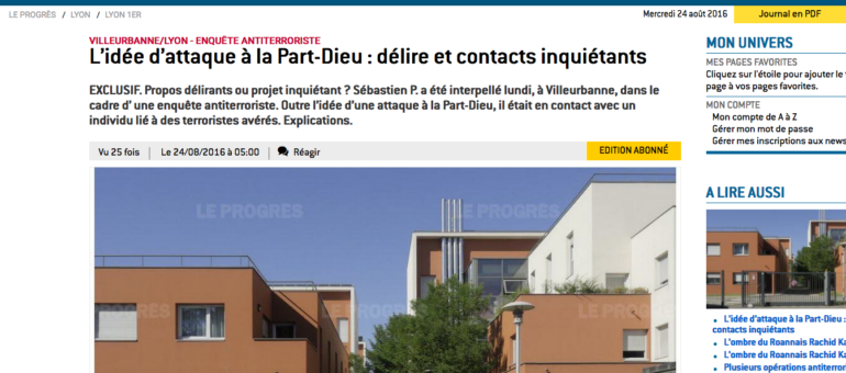 Un homme interpellé à Villeurbanne dans une enquête antiterroriste
